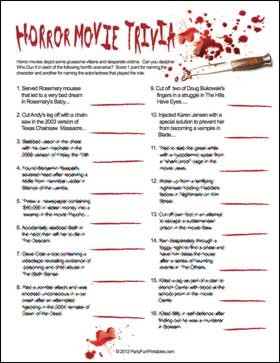 Horror Trivia Game