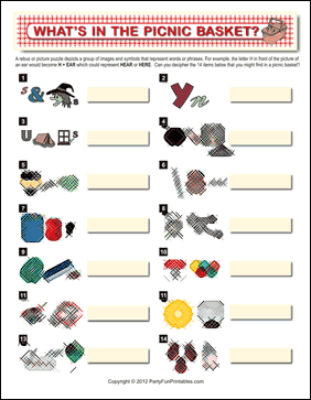 Picnic Basket Rebus Puzzle