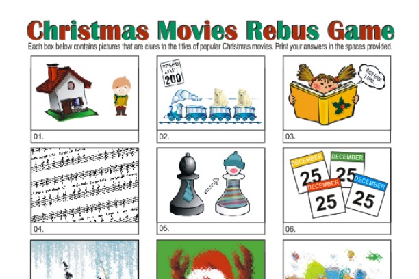 Printable Christmas Rebus Game Normal