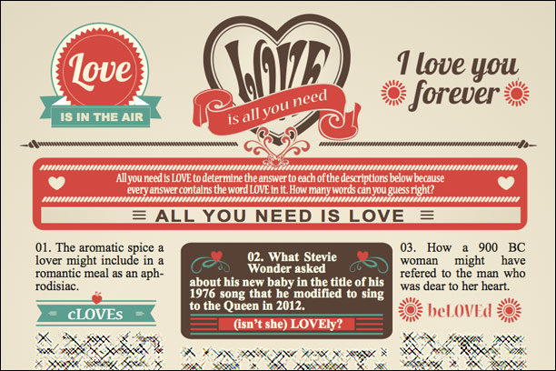 Vintage Love trivia word game