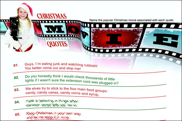 Christmas Movie trivia game