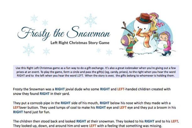 Frosty the Snowman Printable Game