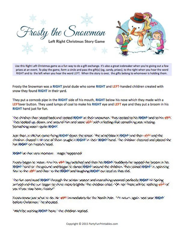 The Left Right Christmas Game {With Story + Print}