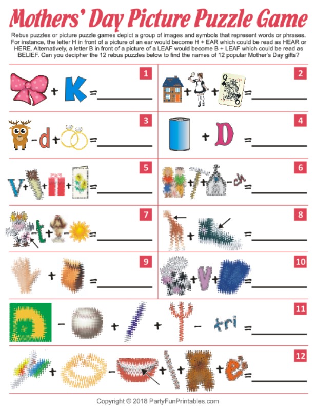 Mother s Day Picture Puzzle Game
