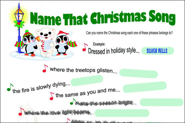 Name that Christmas Song Printable Game