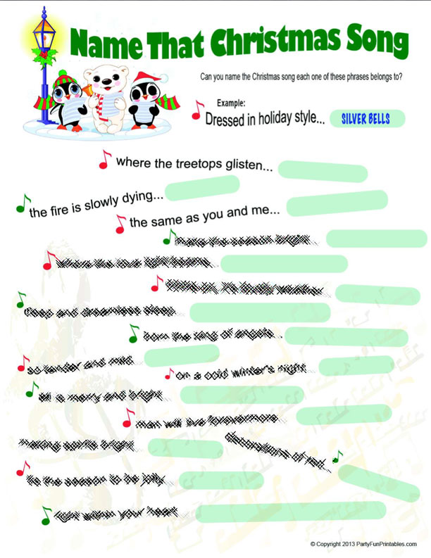 Name That Christmas Song Game