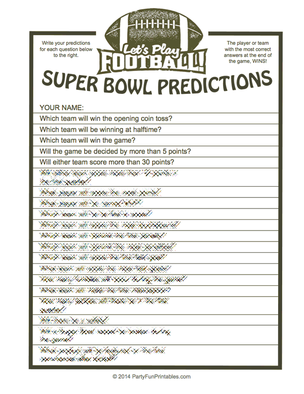 sunday games prediction