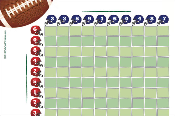 Free Printable Super Bowl Pool Squares