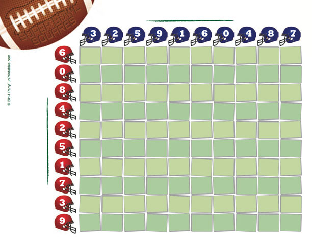 Football Squares Template Free from www.partyfunprintables.com