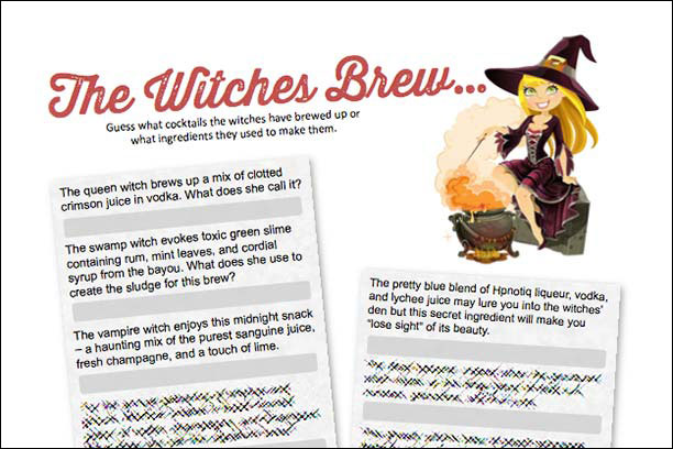 The Witches Brew Halloween Cocktail Party Game