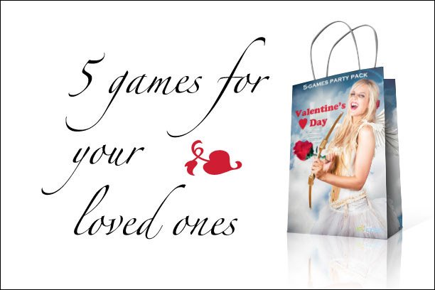 5 games Valentine's Day partybag for your loved ones
