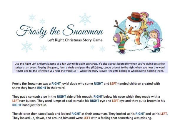 The Left Right Christmas Game {With Story + Print}