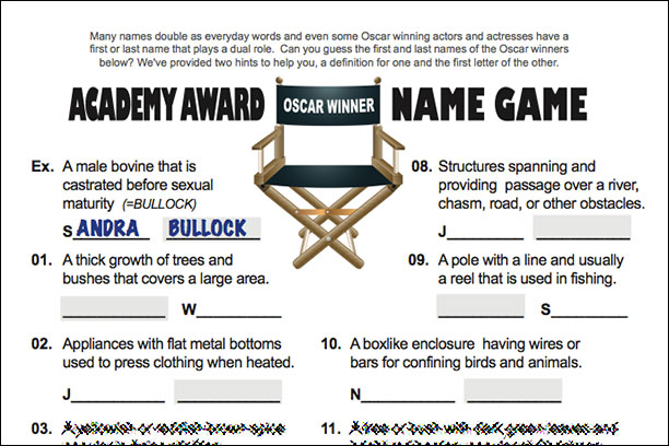 Academy Award Name Game