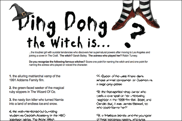 Ding Dong the Witch is...?